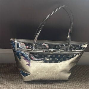 Kate Spade Silver Polka Dot Camelia Street Tote From The Storybook Collection